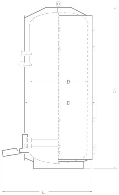Водонагреватель 10000 литров накопительный вертикальный