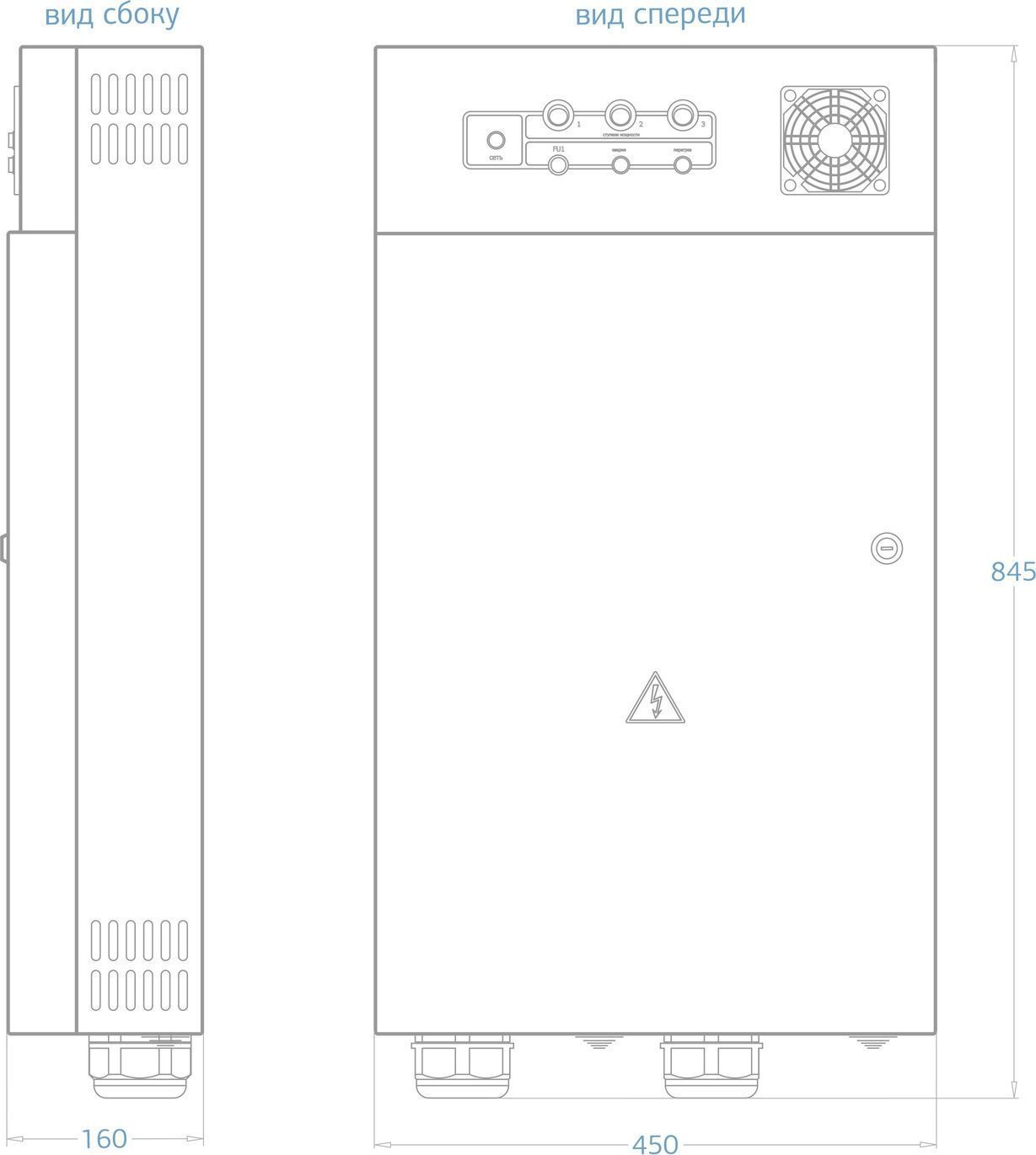 Шкаф автоматики и управления 60 кВт для водонагревателей