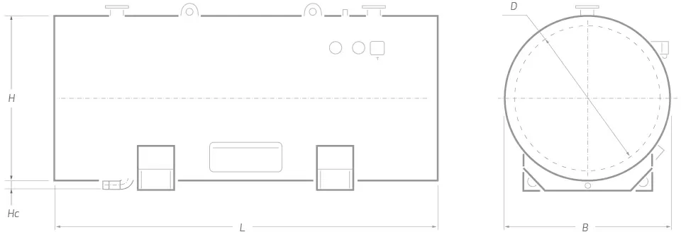 Водонагреватель 7000 литров накопительный горизонтальный